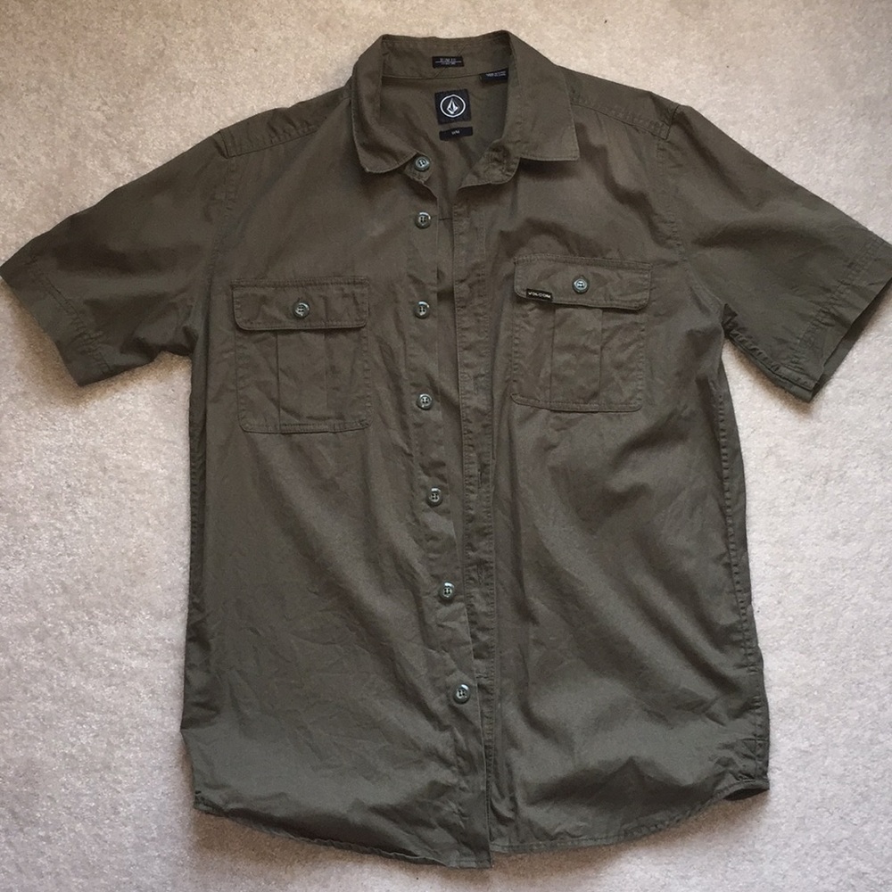 Olive Green Button Down Shirt